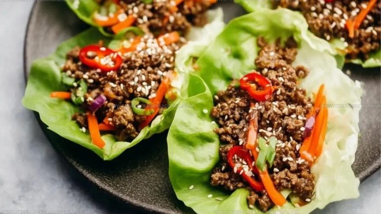 4058210 Asian Style Ground Beef Lettuce Wraps Recipe